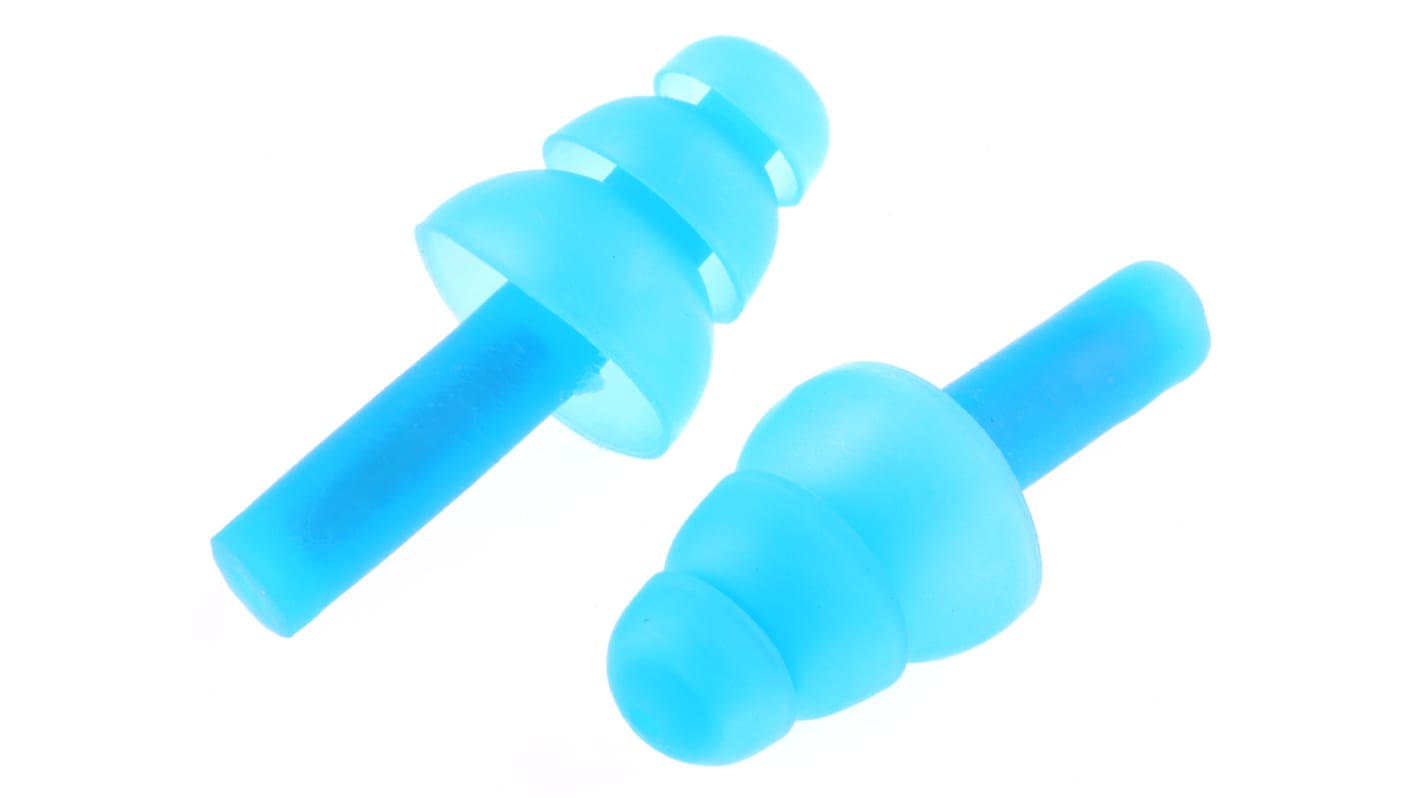 3M E.A.R Tracers Series Blue Reusable Corded Ear Plugs, 20dB Rated, Metal Detectable, 50 Pairs