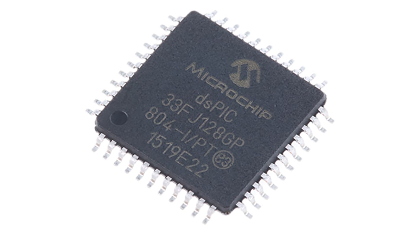 dsPIC33FJ128GP804-I/PT Microchip, 16bit Digital Signal Processor 40MHz 128 kB Flash 44-Pin TQFP