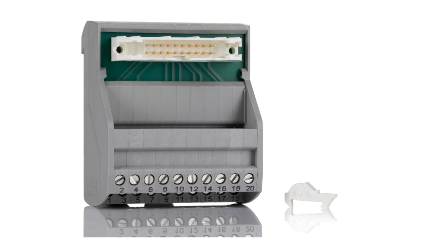 Phoenix Contact VIP-2 Series 20-Contact Male Interface Module, Flat Ribbon Cable Connector, DIN Rail, 1A