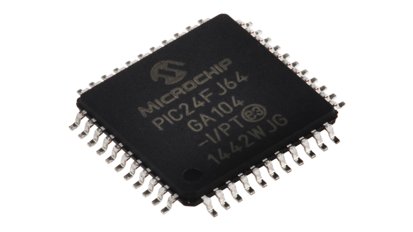 Microchip Mikrovezérlő PIC24FJ, 44-tüskés TQFP, 8 kB RAM, 16bit bites