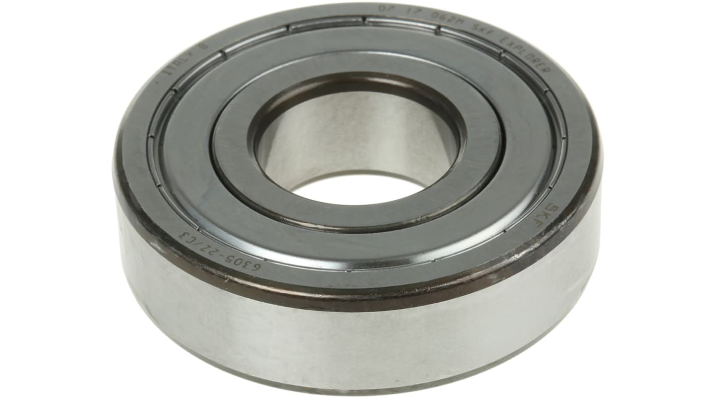 SKF 6305-2Z/C3 Single Row Deep Groove Ball Bearing- Both Sides Shielded 25mm I.D, 62mm O.D