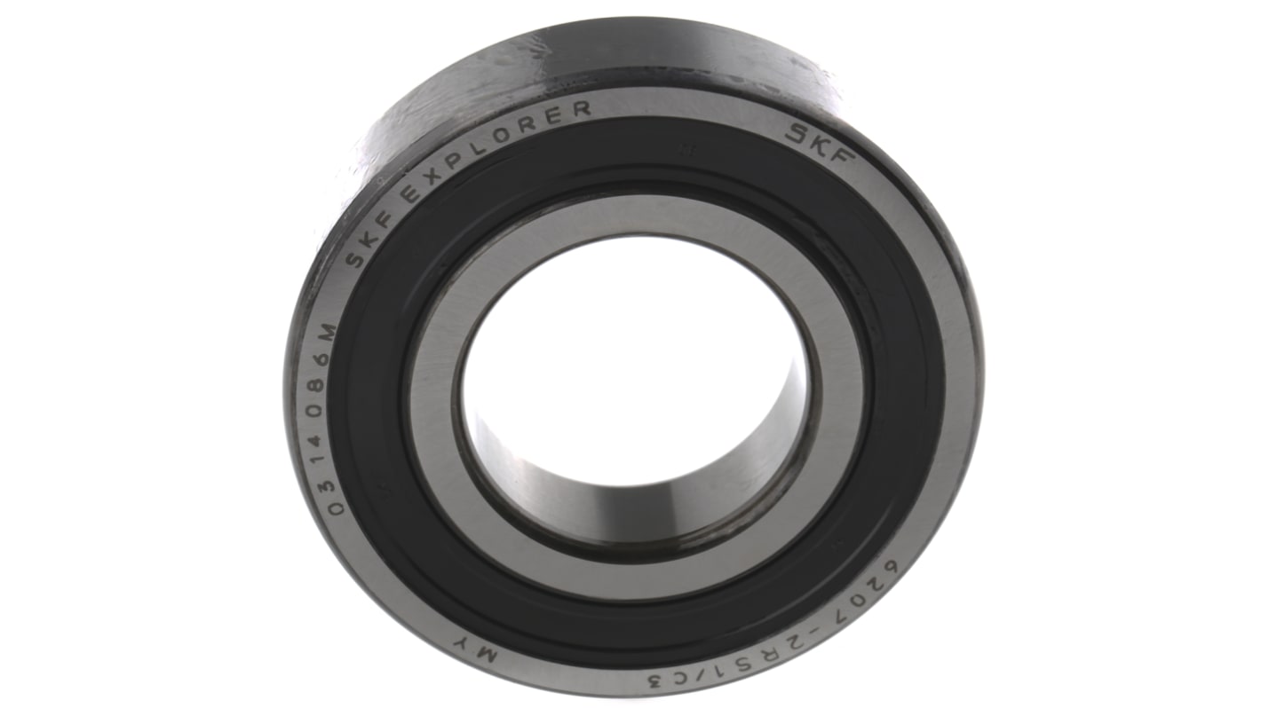 SKF 6207-2RS1/C3 Single Row Deep Groove Ball Bearing- Both Sides Sealed 35mm I.D, 72mm O.D