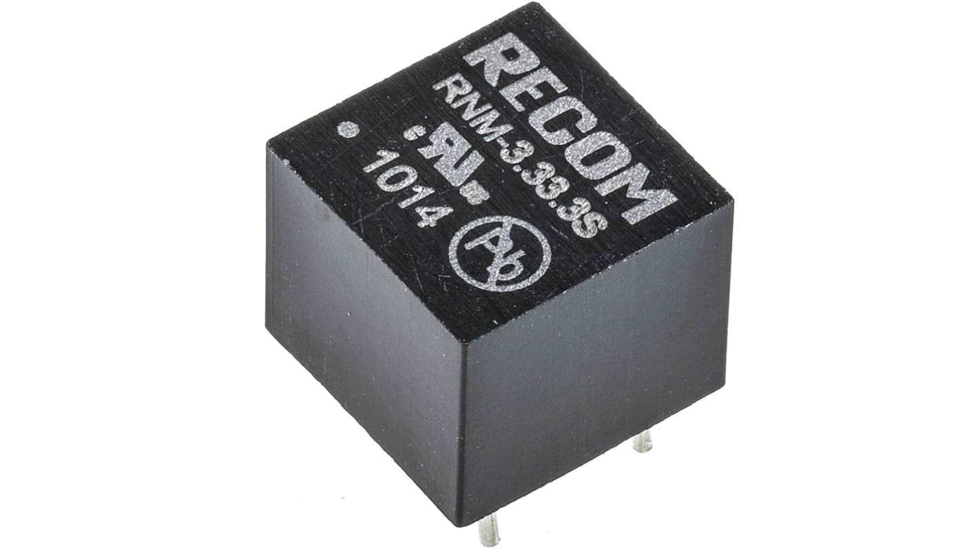 Recom DC-DCコンバータ Vout：3.3V dc 2.97 → 3.63 V dc, 1W, RNM-3.33.3S