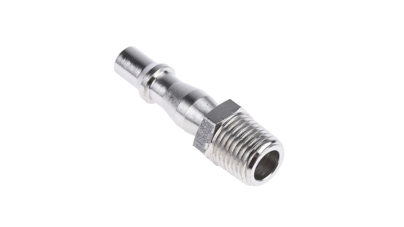 RS PRO Brass Male Pneumatic Quick Connect Coupling, R 1/4 Male Threaded