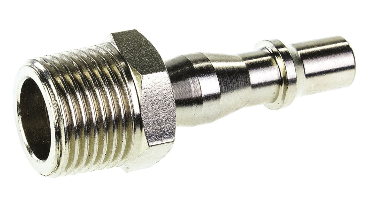 RS PRO Brass Male Pneumatic Quick Connect Coupling, R 3/8 Male Threaded