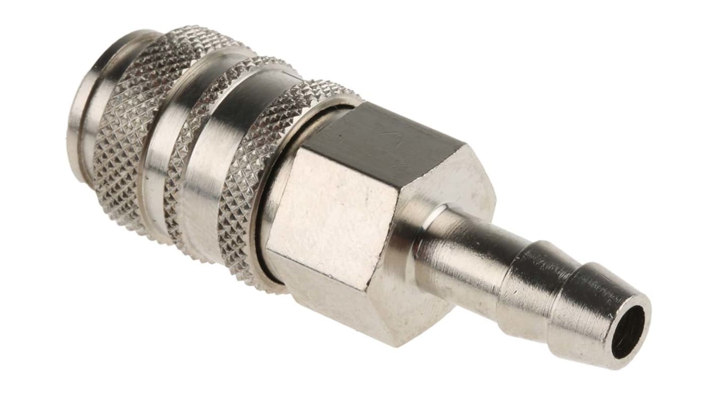 Raccord rapide pneumatique RS PRO, Tuyau cannelé vers Mâle 6mm Camozzi, Legris, Rectus 21, Rectus 90 en Laiton