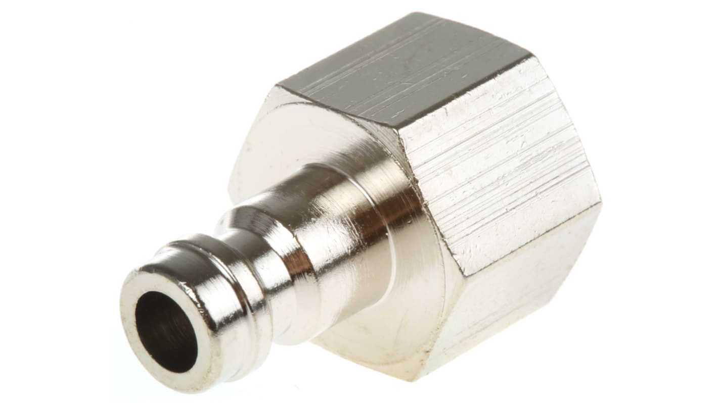 RS PRO Brass Female Pneumatic Quick Connect Coupling, G 1/4 Female Threaded