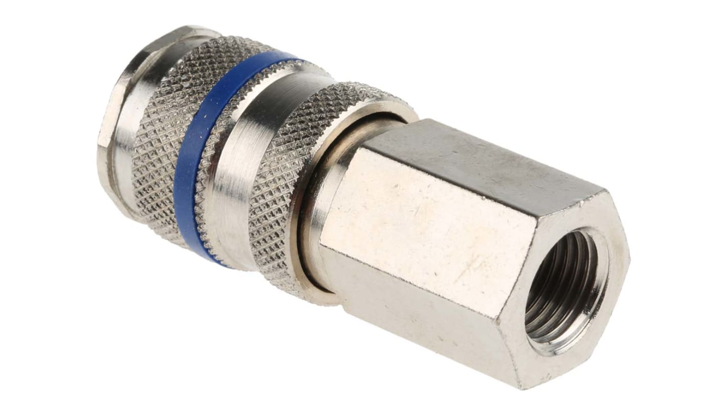 RS PRO Steel Female Pneumatic Quick Connect Coupling, G 1/4 Female