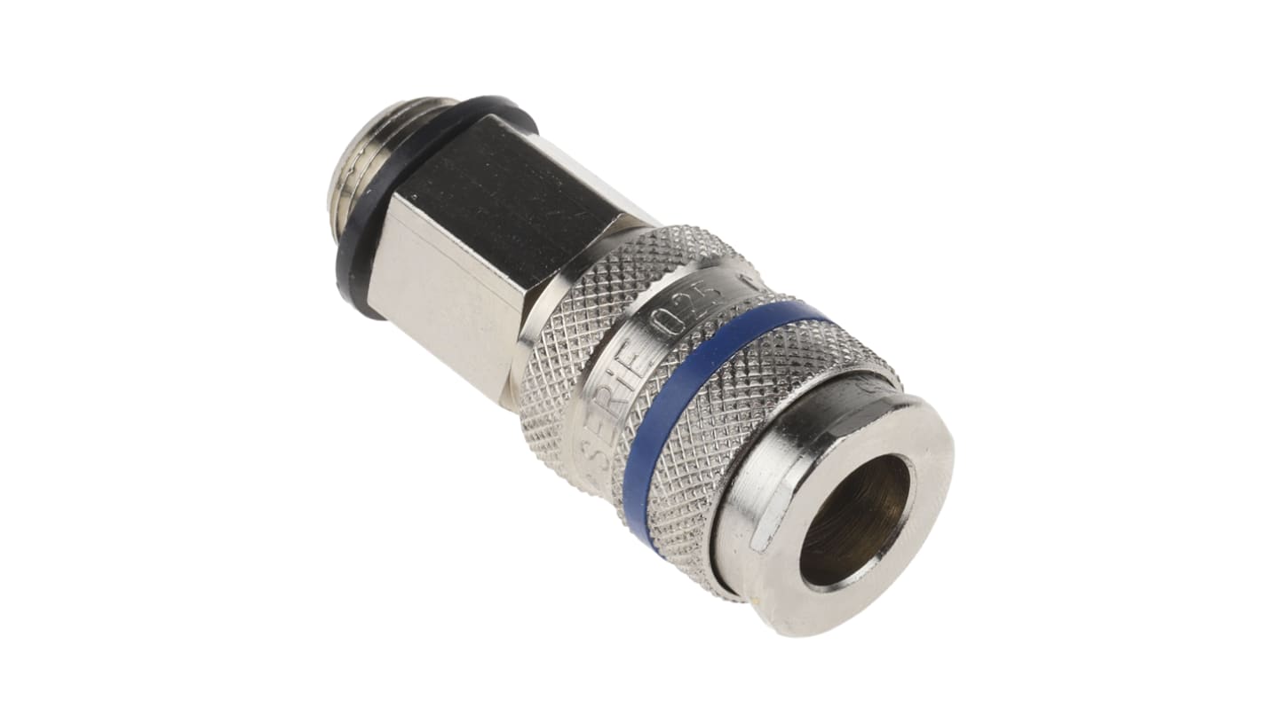 RS PRO Brass, Steel Male Pneumatic Quick Connect Coupling, G 3/8 Male Threaded