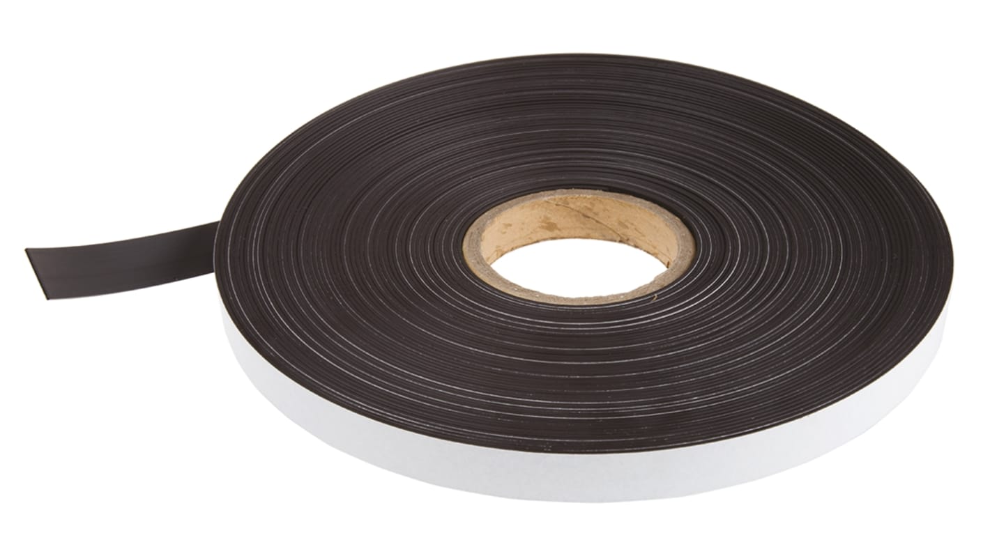 Klæbende Magnetisk tape, Tykkelse: 1.5mm, Længde: 30m