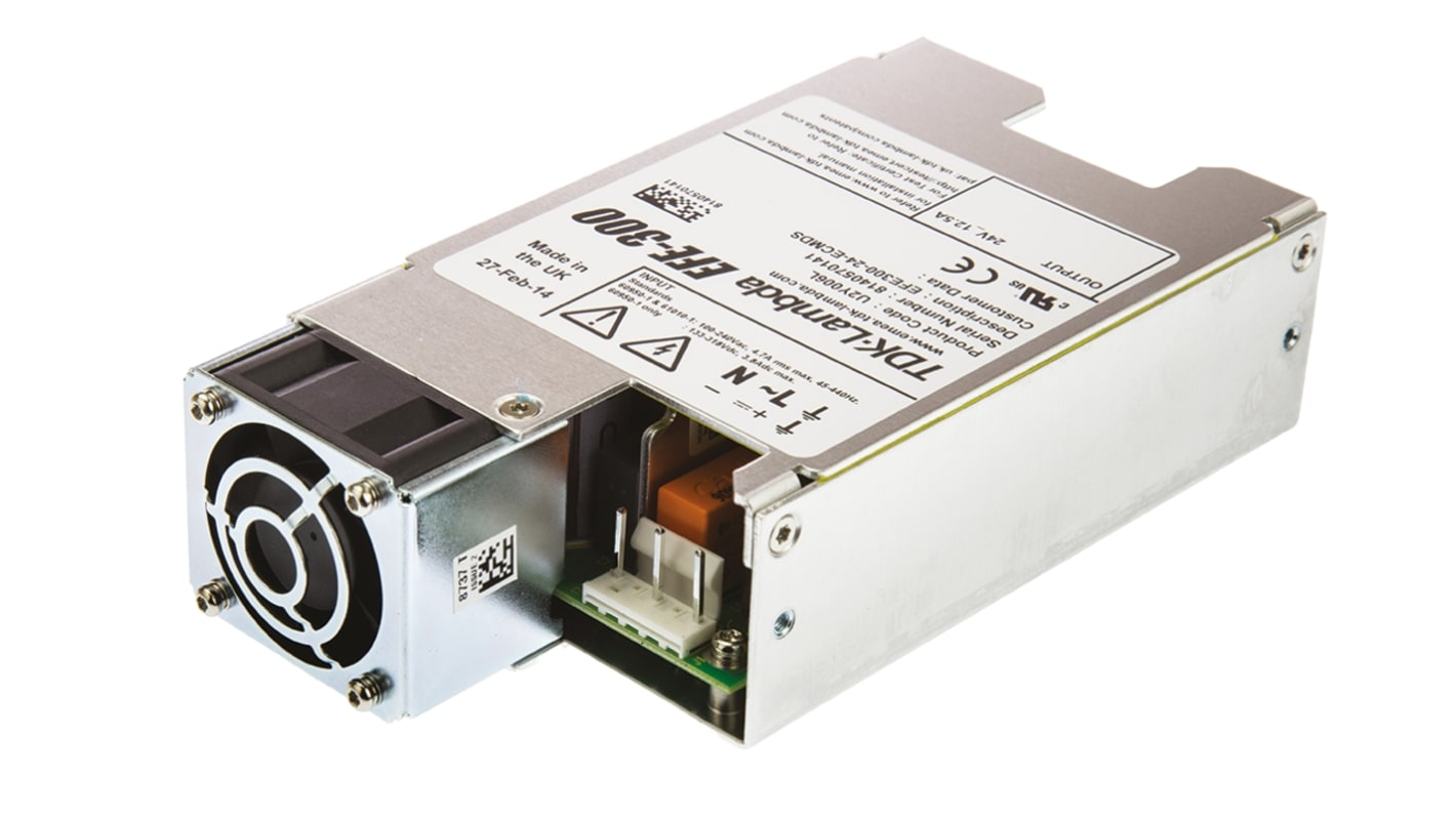 TDK-Lambda Switching Power Supply, EFE300-24-ECMDS, 24V dc, 12.5A, 300W, 1 Output, 120 → 350 V dc, 90 →