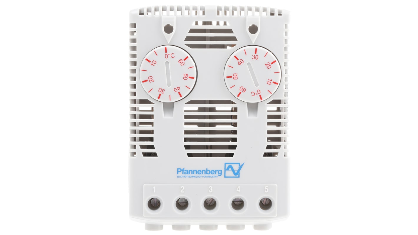 Pfannenberg FLZ NC Enclosure Thermostat, 240 V ac, 0 → +60 °C