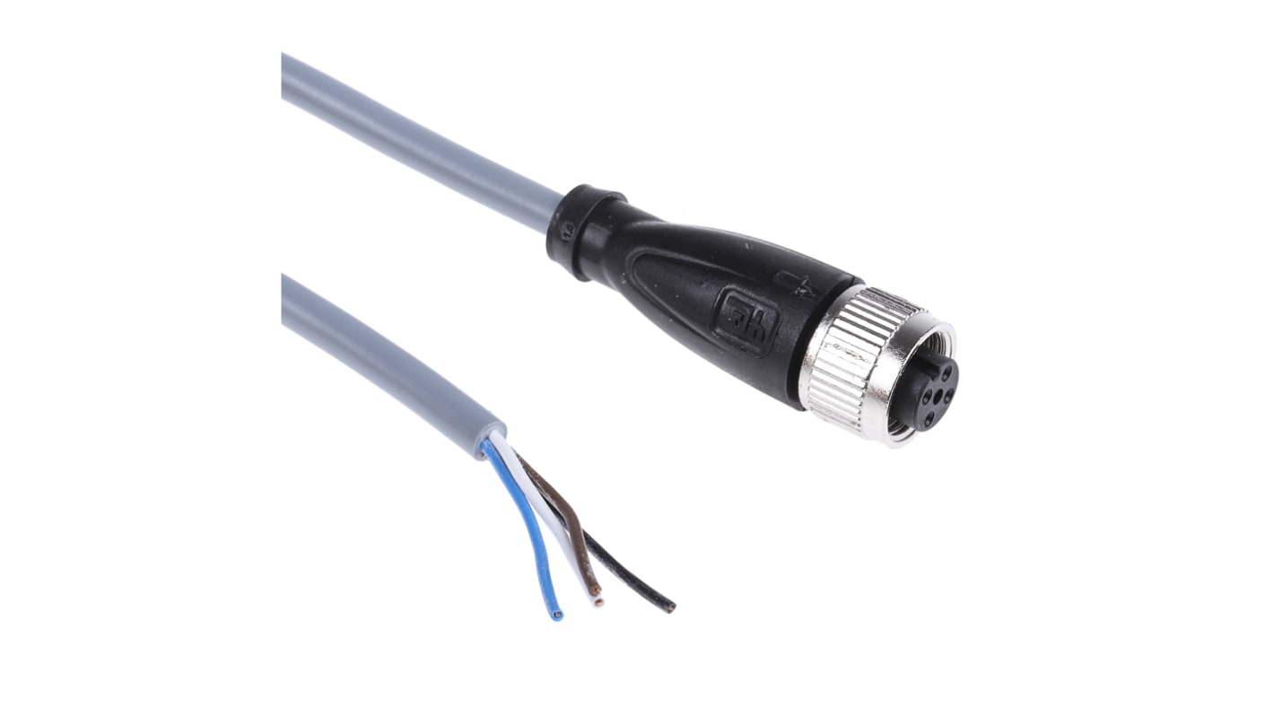 Cable de conexión Pepperl + Fuchs, con. A M12 Hembra, 4 polos, con. B Sin terminación, long. 2m, 250 V, 4 A, IP67,