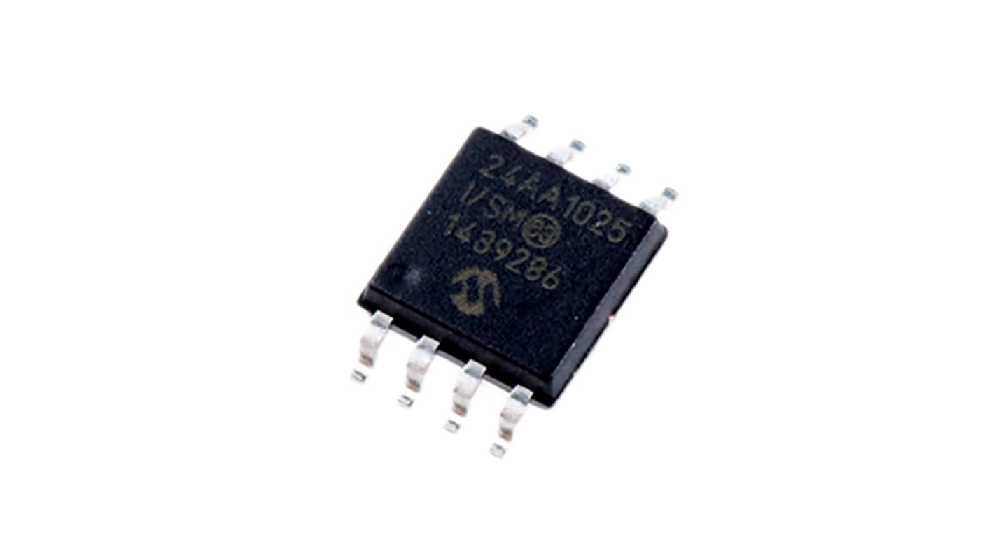 Mémoire EEPROM en série, 24AA1025-I/SM, 1Mbit, Série-I2C SOIJ, 8 broches, 8bit