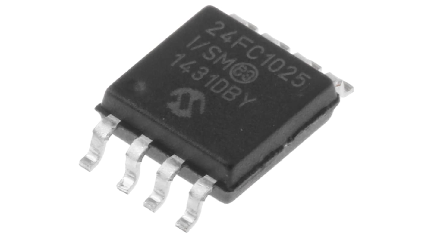 Mémoire EEPROM en série, 24FC1025-I/SM, 1Mbit, Série-I2C SOIJ, 8 broches, 8bit