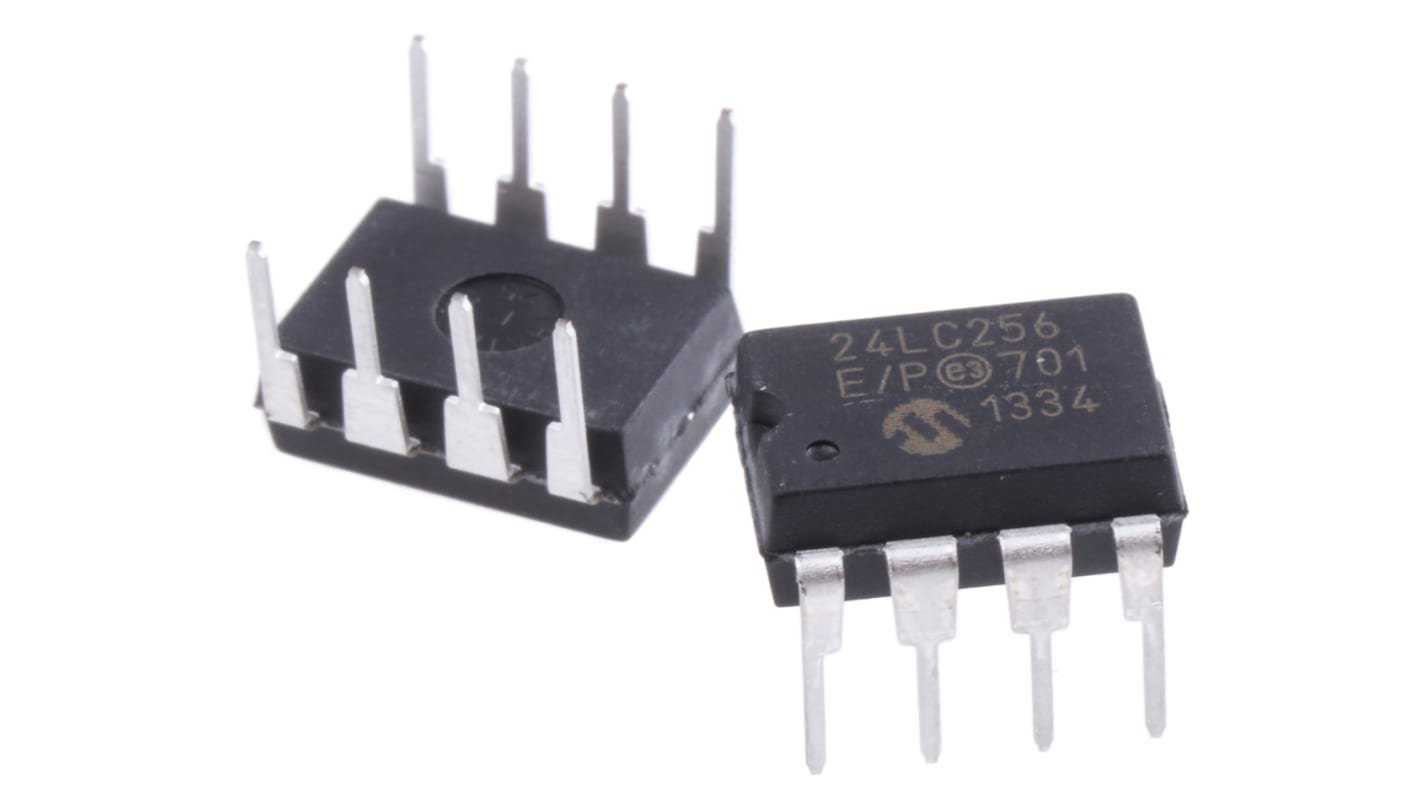 Microchip 24LC256-E/P, 256kbit Serial EEPROM Memory, 900ns 8-Pin PDIP Serial-I2C