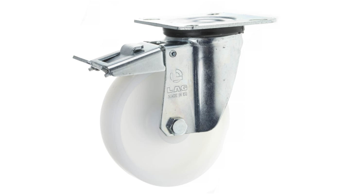 LAG Braked Swivel Castor Wheel, 120kg Capacity, 100mm Wheel