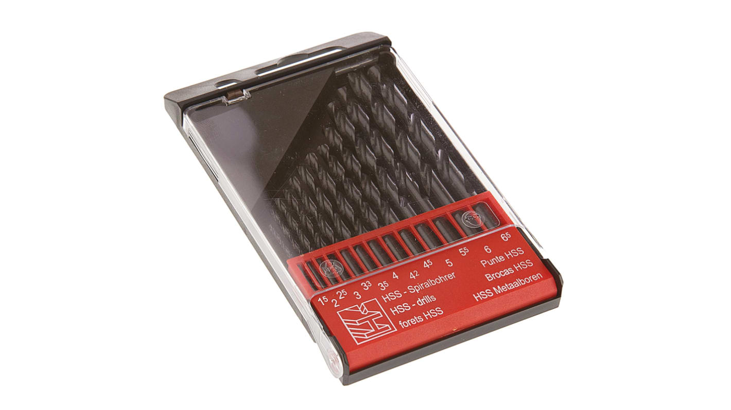 RS PRO 13Piece Twist Drill Bit Set for Metal, 6.5mm Max, 1mm Min, HSS