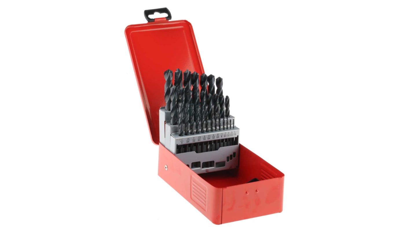 RS PRO 29Piece Twist Drill Bit Set for Metal, 1/2in Max, 1/16in Min