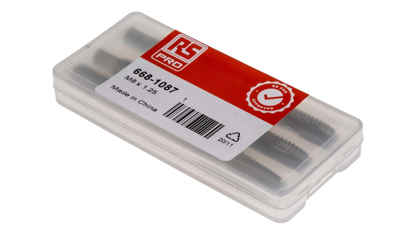 RS PRO HSS Gewindebohrer, Linksgewinde, -teilig M8 x 1.25mm