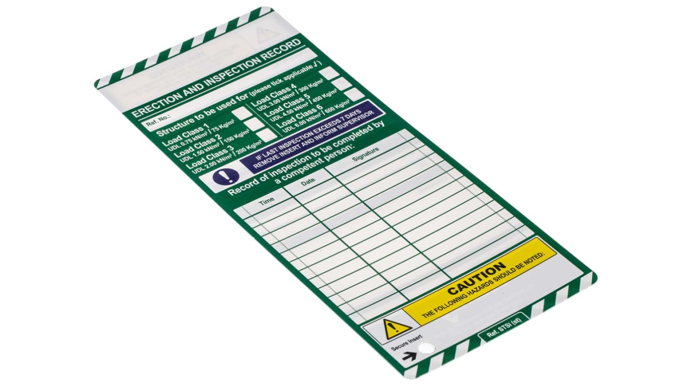 Kit de señalización para escalera ScaffTag SCF03A, idioma: Inglés