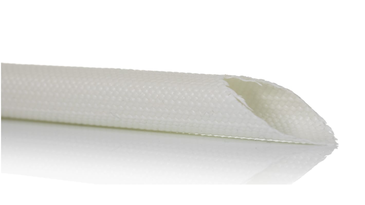 RS PRO Braided Fibreglass Natural Cable Sleeve, 10mm Diameter, 5m