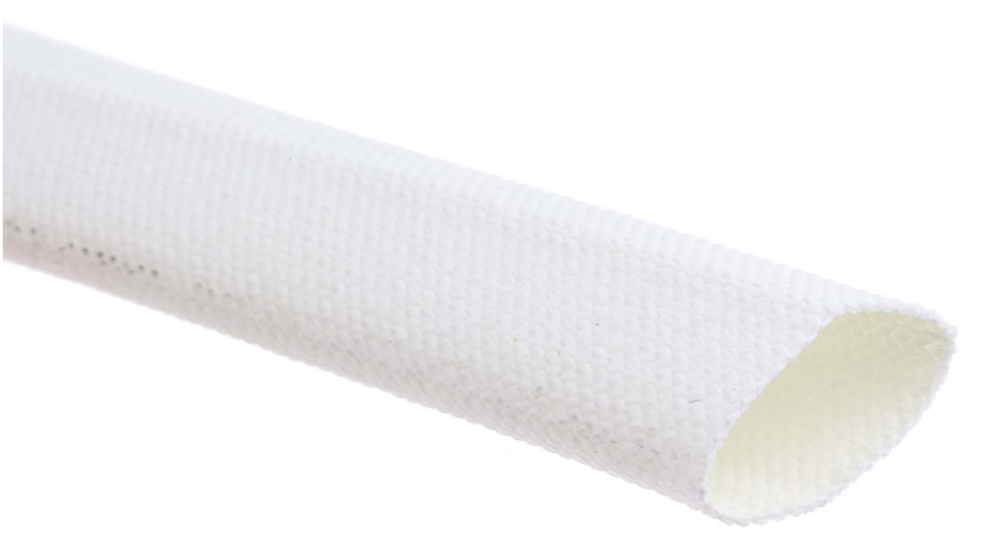 RS PRO Braided Fibreglass Natural Cable Sleeve, 16mm Diameter, 5m