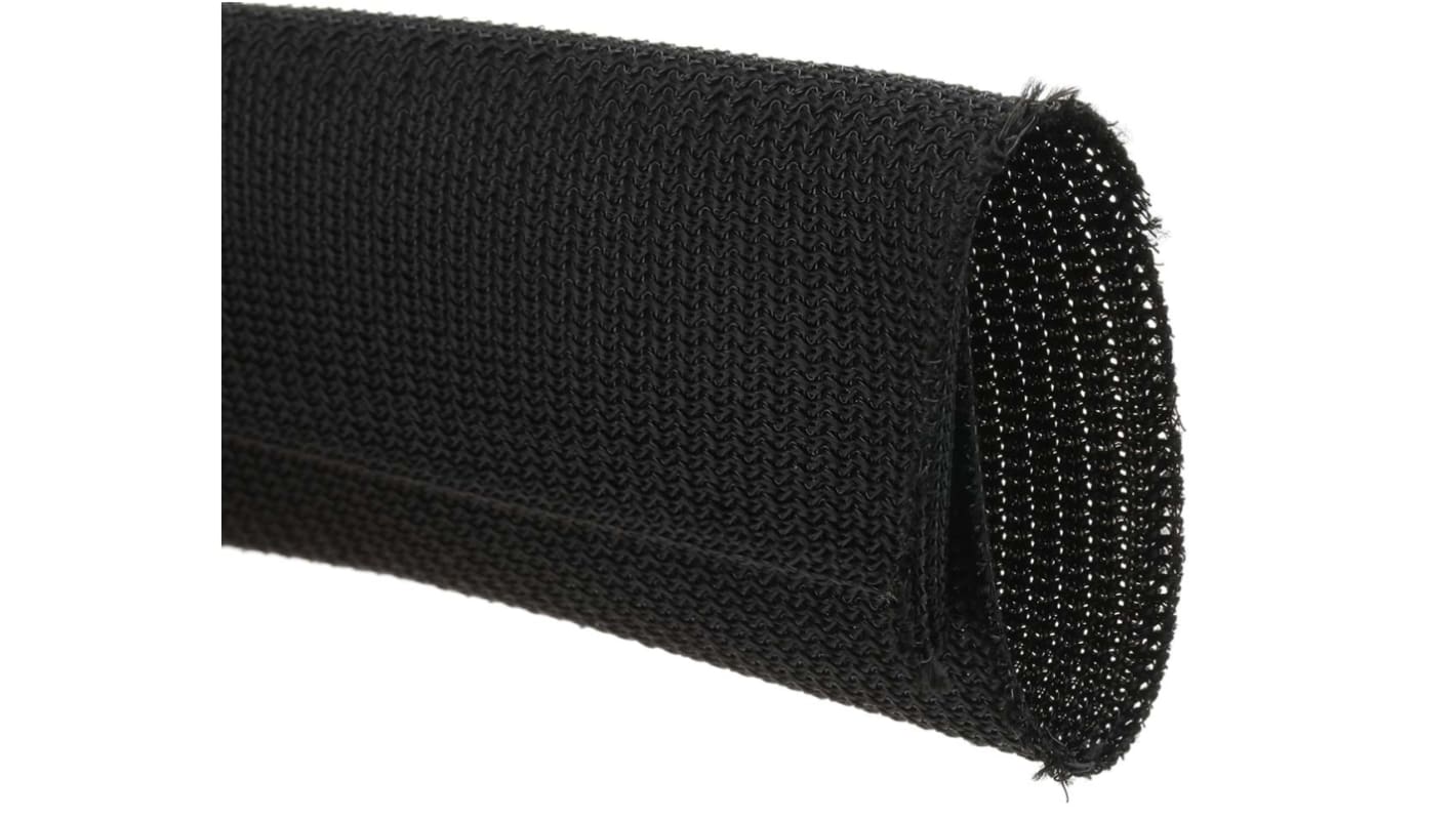 Gaine Tressée 32mm RS PRO, Noir en PET, 3m