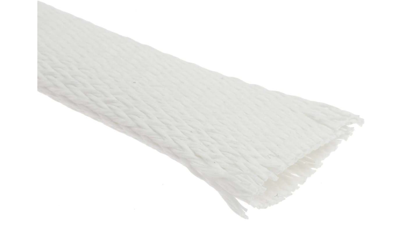 RS PRO Expandable Braided Fibreglass Natural Cable Sleeve, 20mm