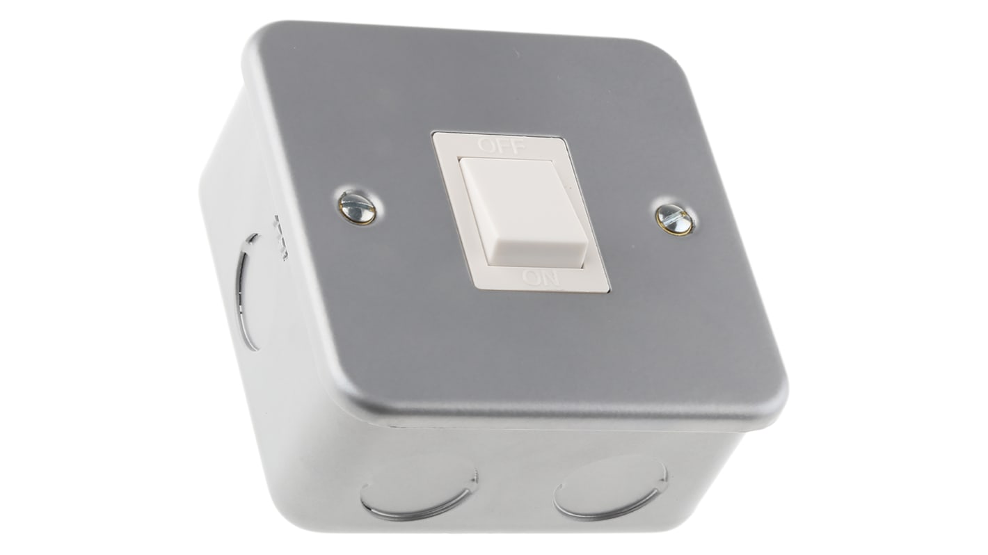 RS PRO Grey Metal Clad Switch, 1 Way, 1 Gang