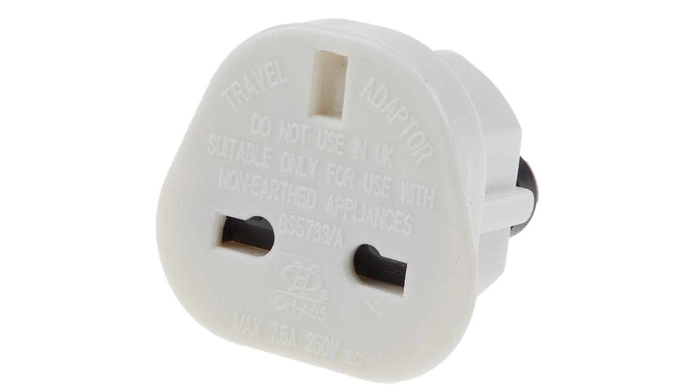 Adapter podróżny kraj 1 Wielka Brytania kraj 2 Australia, USA 7.5A złącze 1 Typ G - brytyjskie 3-stykowe złącze 2