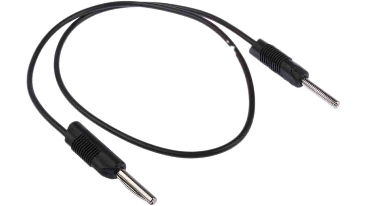 RS PRO 4 mm Test Probe Lead, 2.5A, 50V ac, Black, 500mm Lead Length | RS
