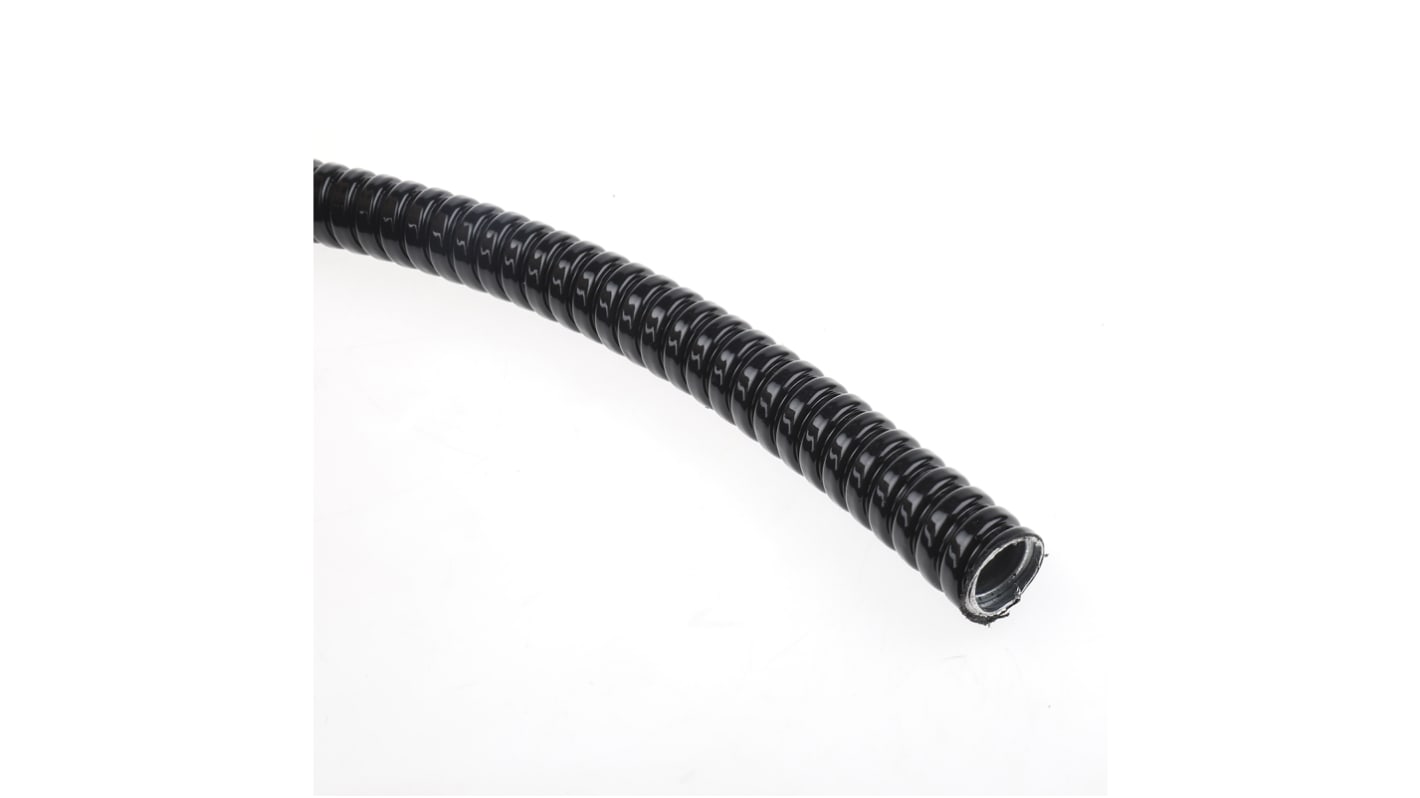 Conducto flexible RS PRO de acero Galvanizado Negro, long. 10m, Ø 16mm, IP54