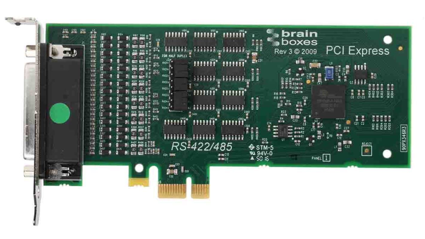 Brainboxes PCIe Serielt kort Seriel, 4 Porte, RS422, RS485, 921.6kbit/s