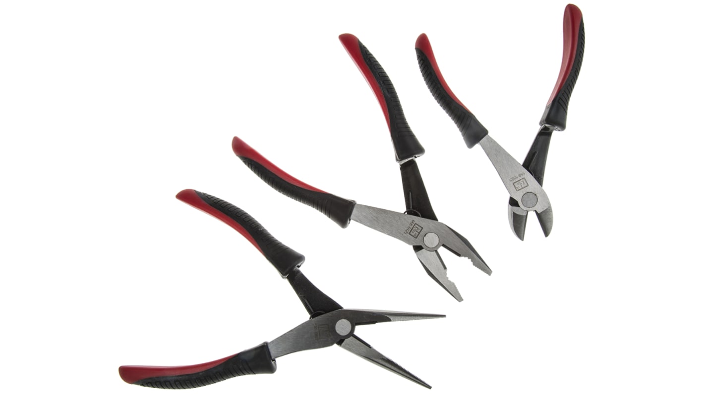 RS PRO 3-Piece Plier Set, 175 mm Overall