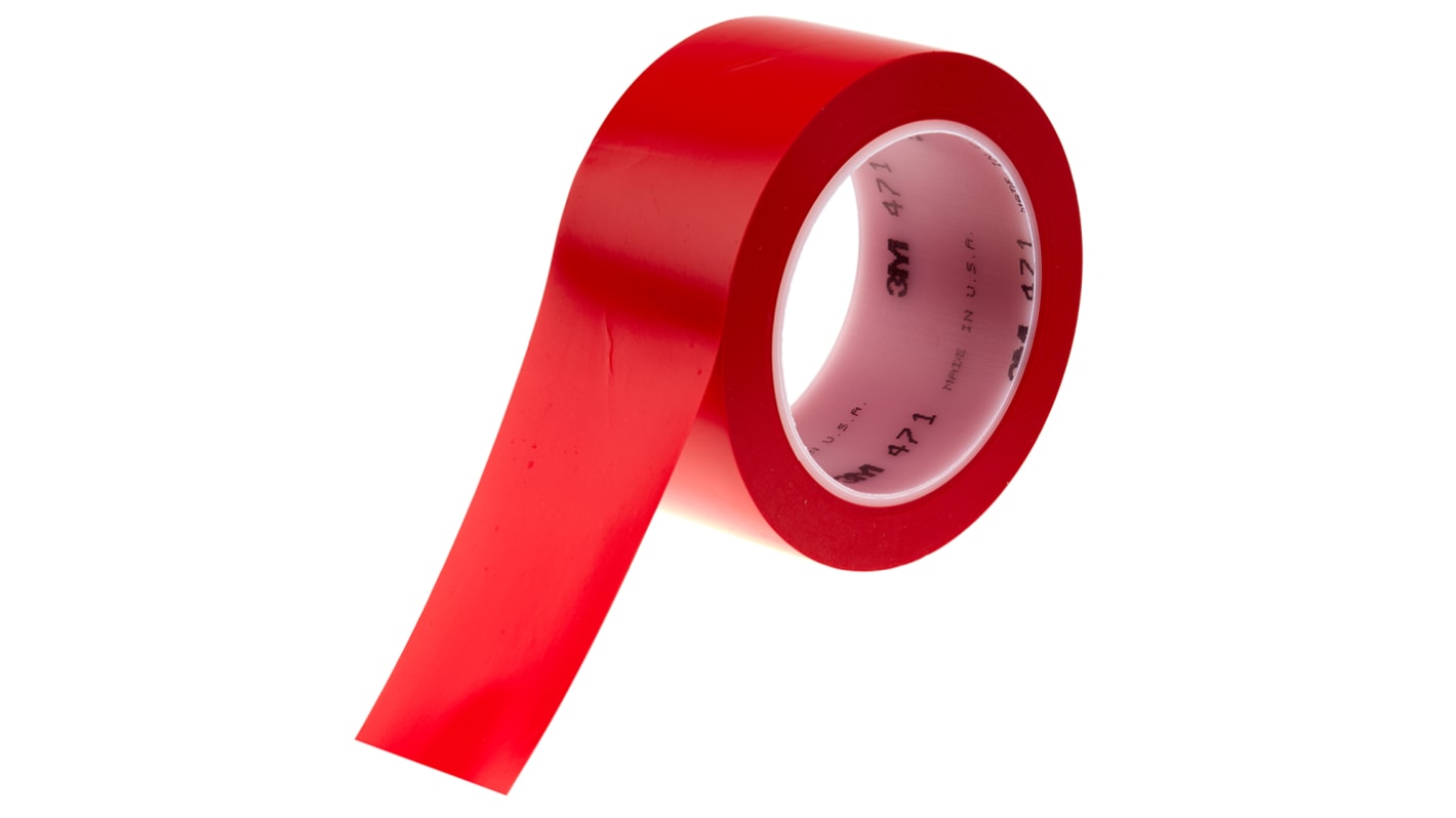 3M Scotch 471 Vinyl Markierungsband Rot Typ Bodenmarkierungsband, Stärke 0.14mm, 50mm x 33m