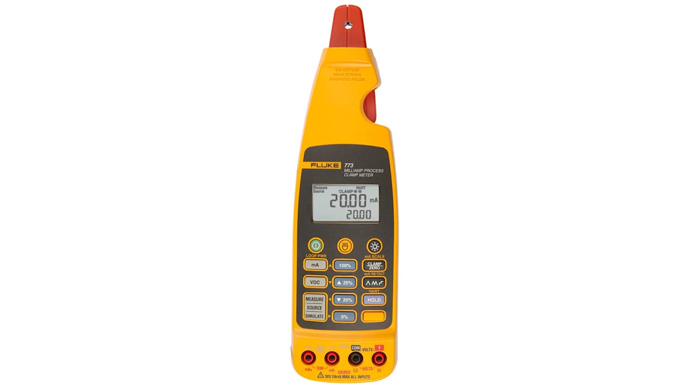 Fluke 773 Lakatfogó (DC árammérő lakatfogó), 30V dc, AA, 248 x 76 x 41mm, LCD, Egyenfeszültség, Akkumulátor