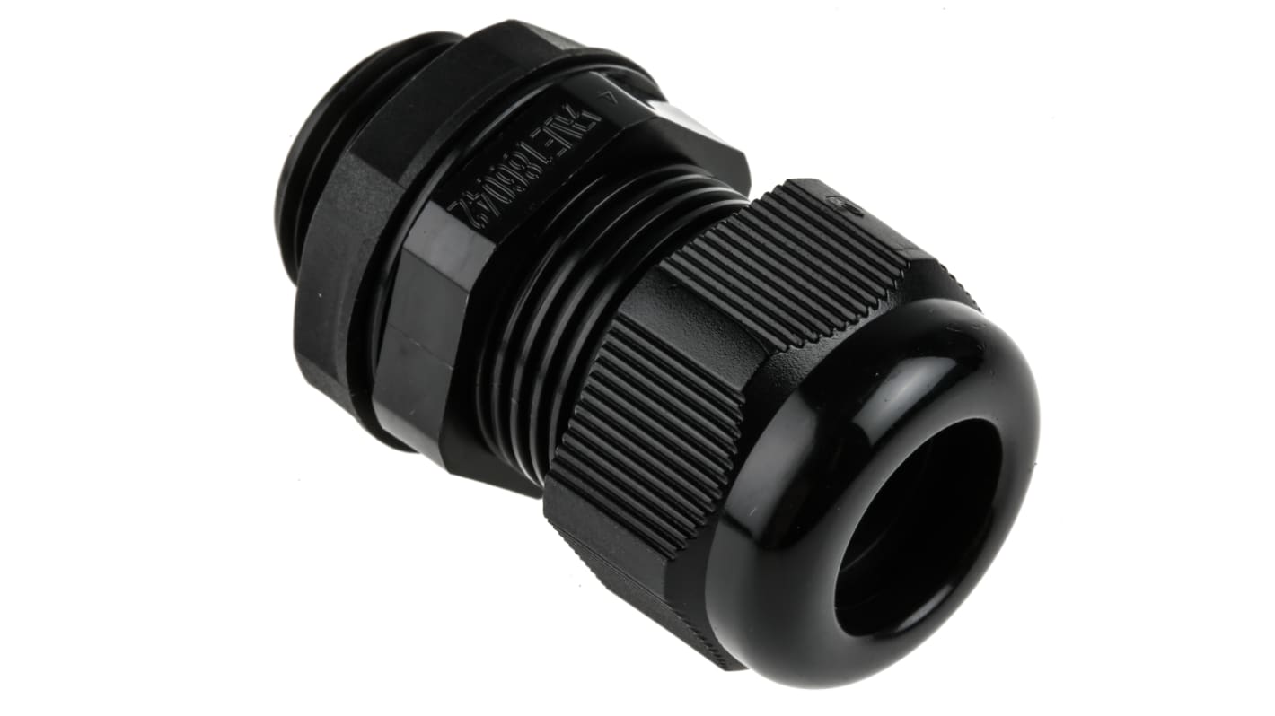 RS PRO Black Nylon Cable Gland, M20 Thread, 10mm Min, 14mm Max, IP68