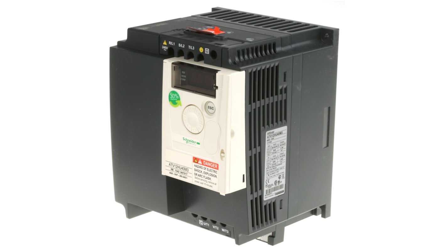 Variador de frecuencia Schneider Electric serie ALTIVAR 12, 4 kW, 230 V, 3 fases, 19,9 A, 400Hz, IP20, ModBus