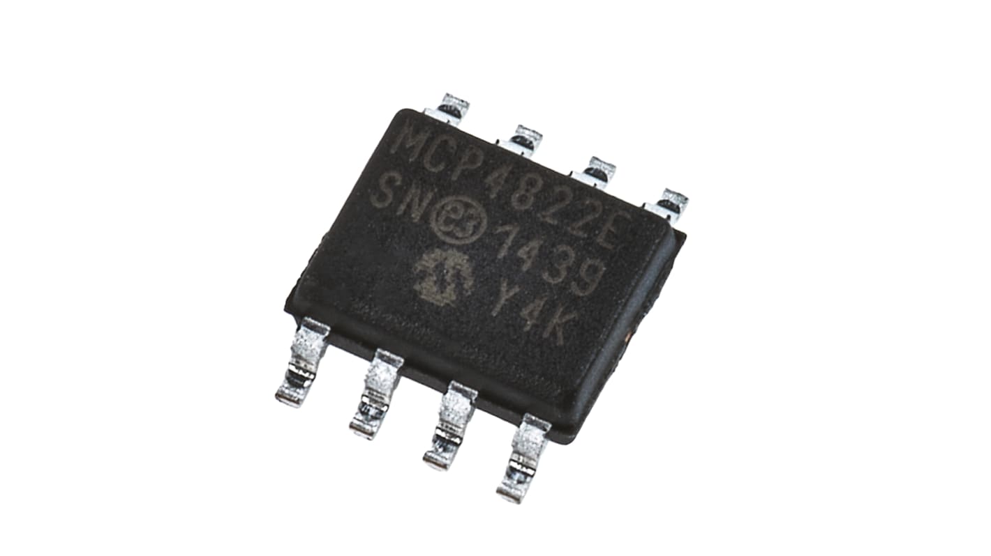 Microchip 12 Bit DAC MCP4822-E/SN, Dual SOIC, 8-Pin, Interface Seriell (SPI/Microwire)