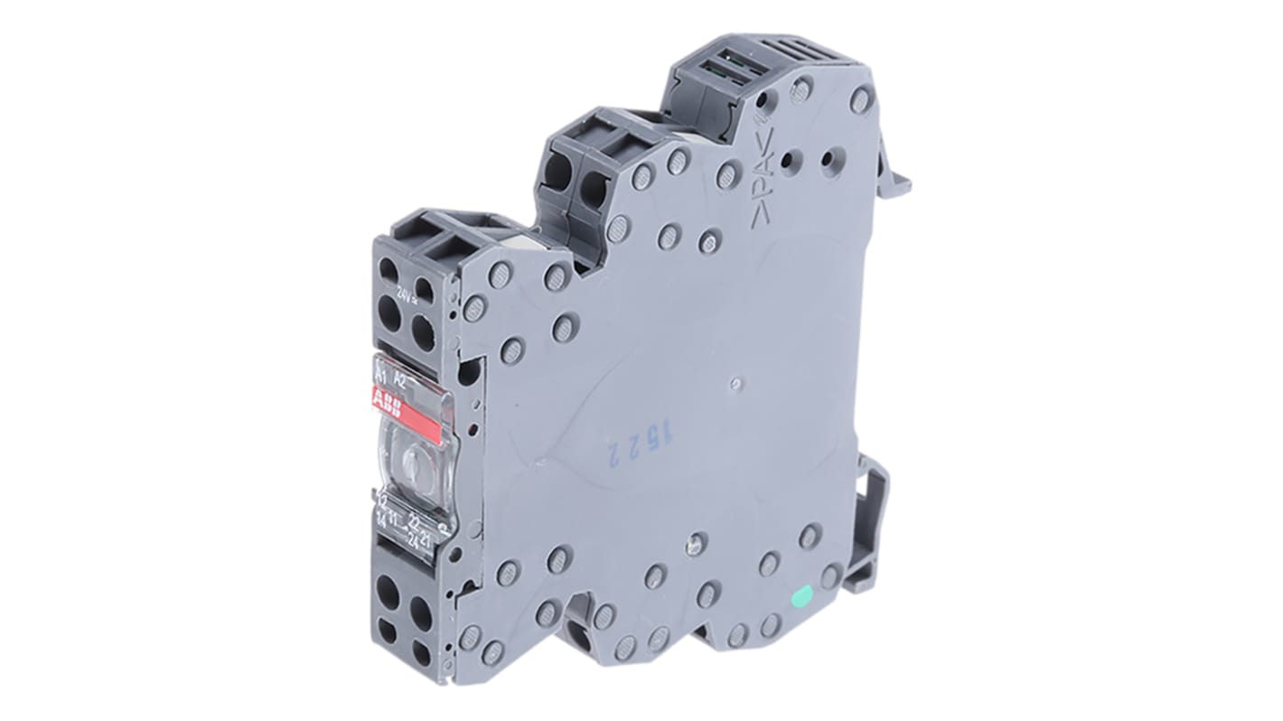 ABB R600 Series Interface Relay, DIN Rail Mount, 24V ac/dc Coil, DPDT, 1 → 8000mA Load