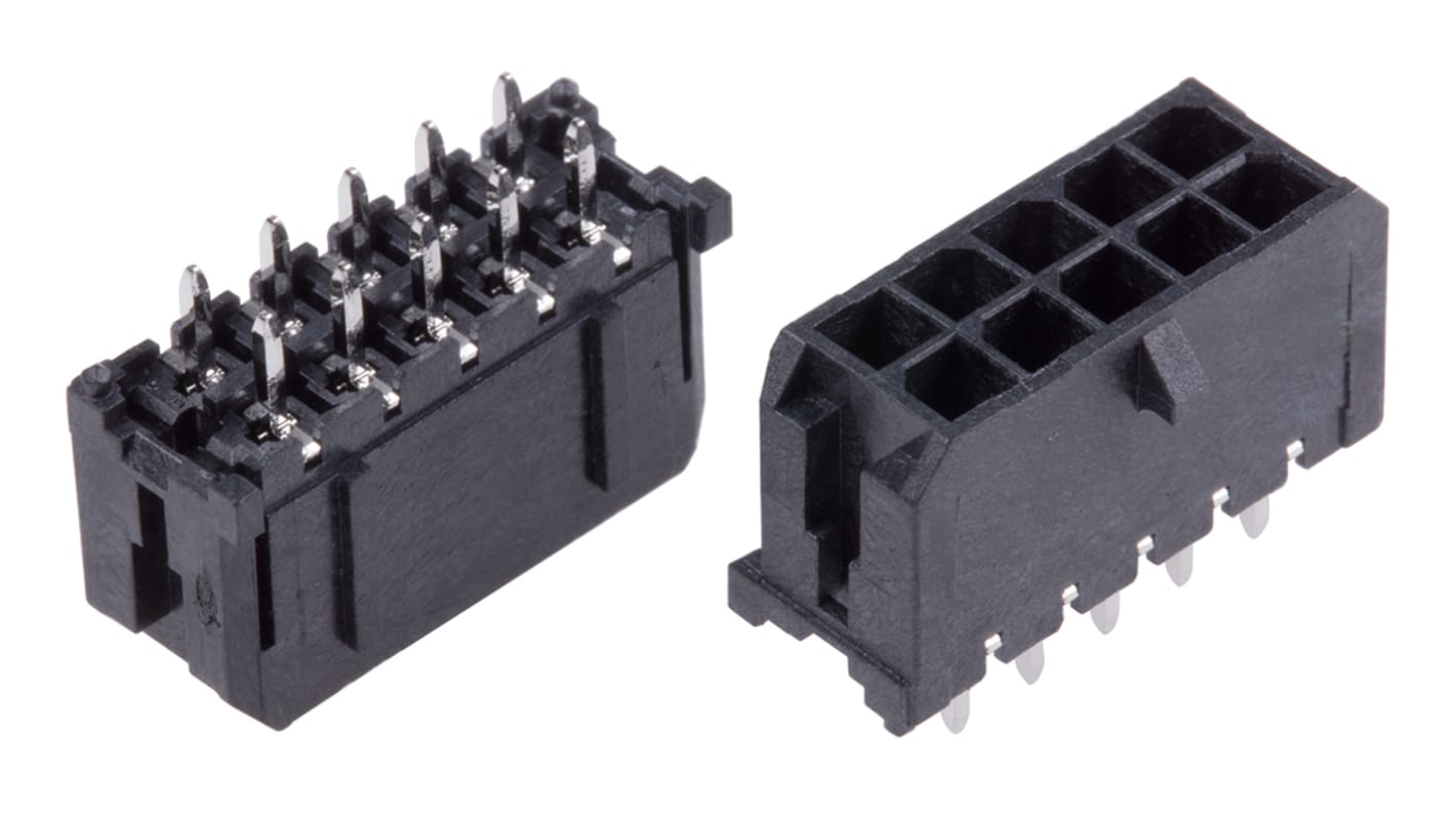 Conector macho para PCB Molex serie Micro-Fit 3.0 de 10 vías, 2 filas, paso 3.0mm, para soldar, Montaje en orificio