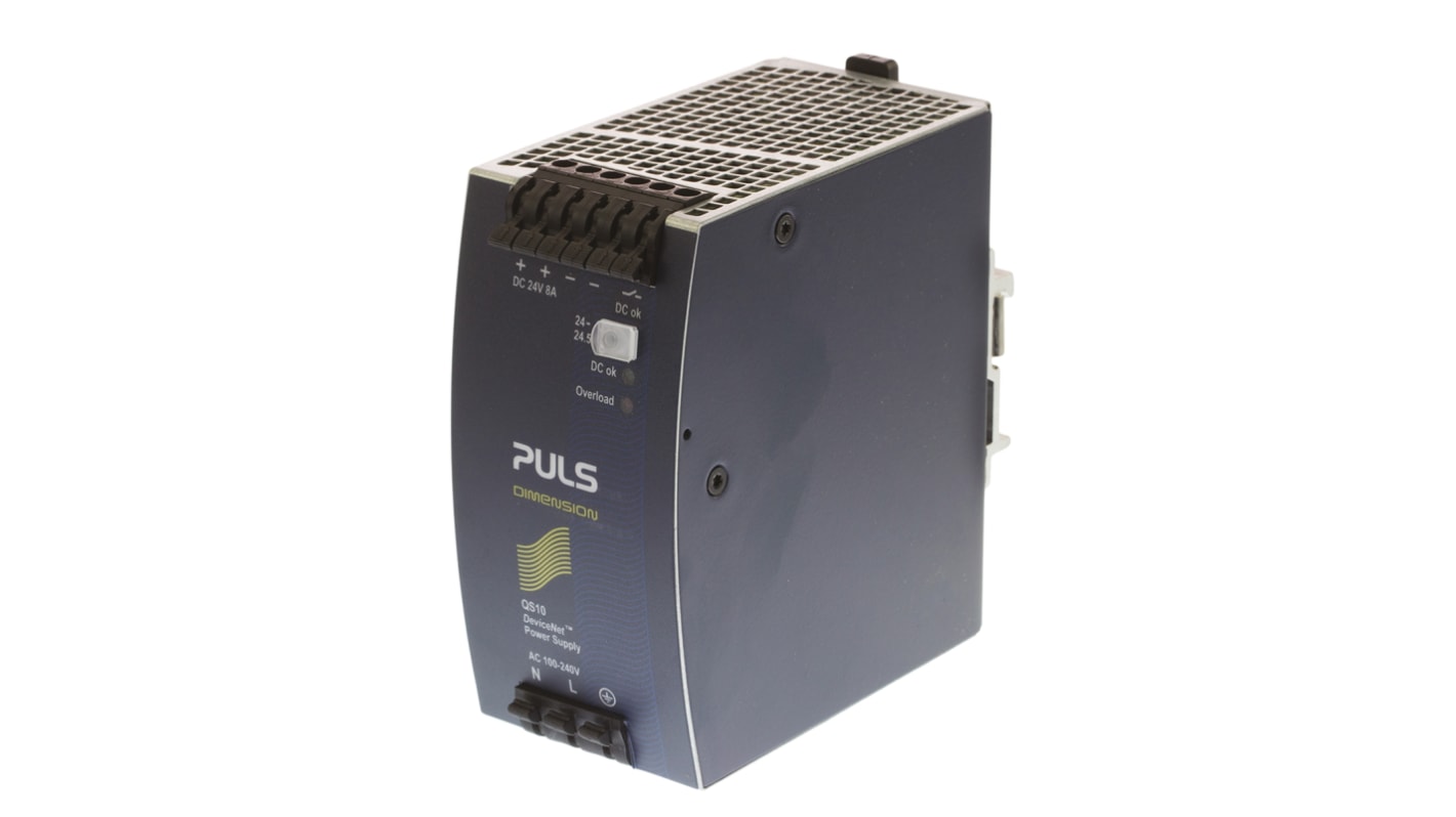 PULS DIMENSION Q Switched Mode DIN Rail Power Supply, 100 → 240V ac ac Input, 24V dc dc Output, 8A Output, 192W