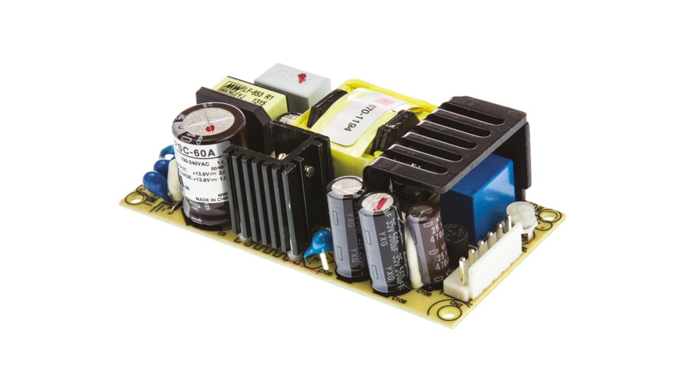 Alimentatore switching MEAN WELL PSC-60A, 59W, ingresso 127 → 370 V dc, 90 → 264 V ac, uscita 13.8V cc,