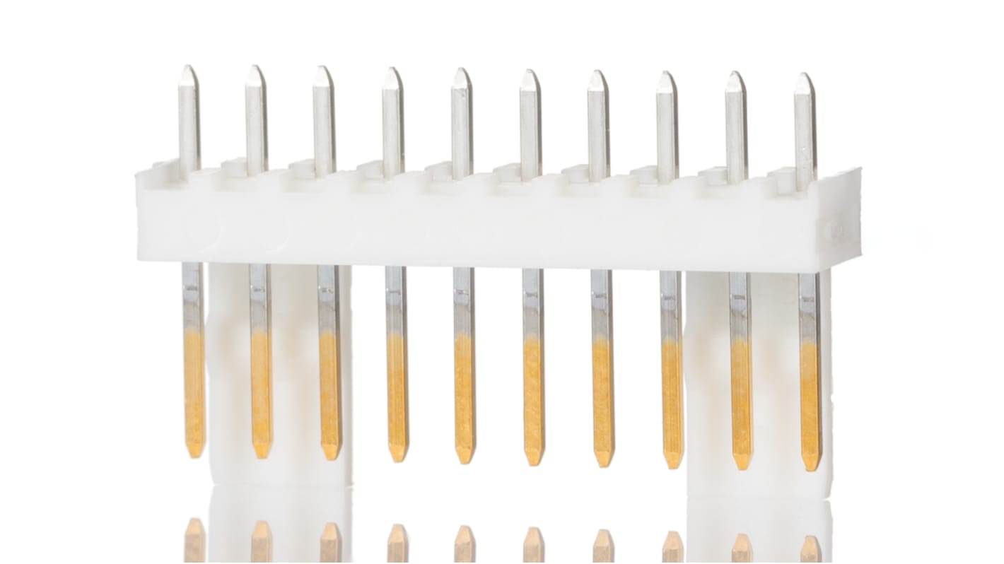 Molex KK 254 Series Straight Through Hole Pin Header, 10 Contact(s), 2.54mm Pitch, 1 Row(s), Unshrouded