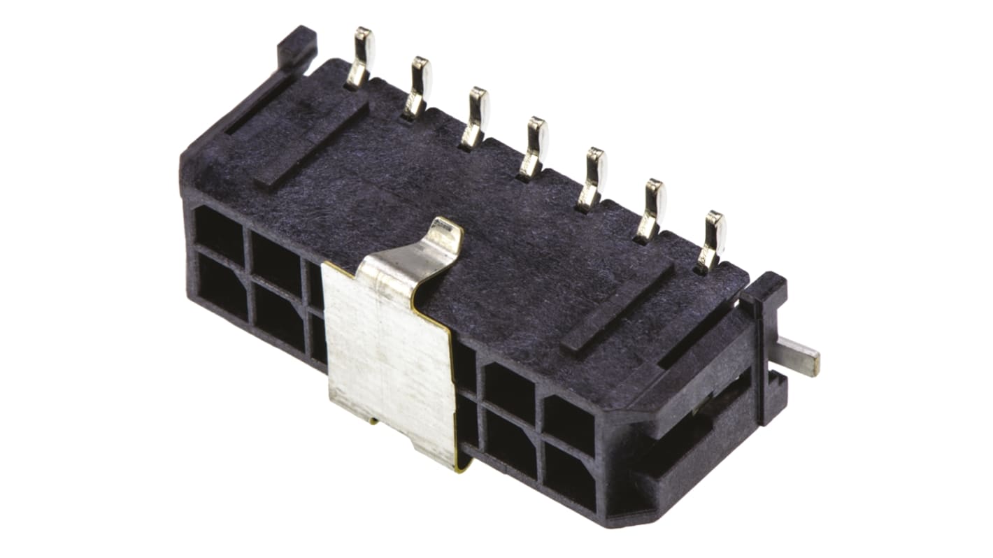 Embase pour CI Molex, Micro-Fit 3.0, 14 pôles , 3.0mm, 2 rangées , 5.0A, Droit