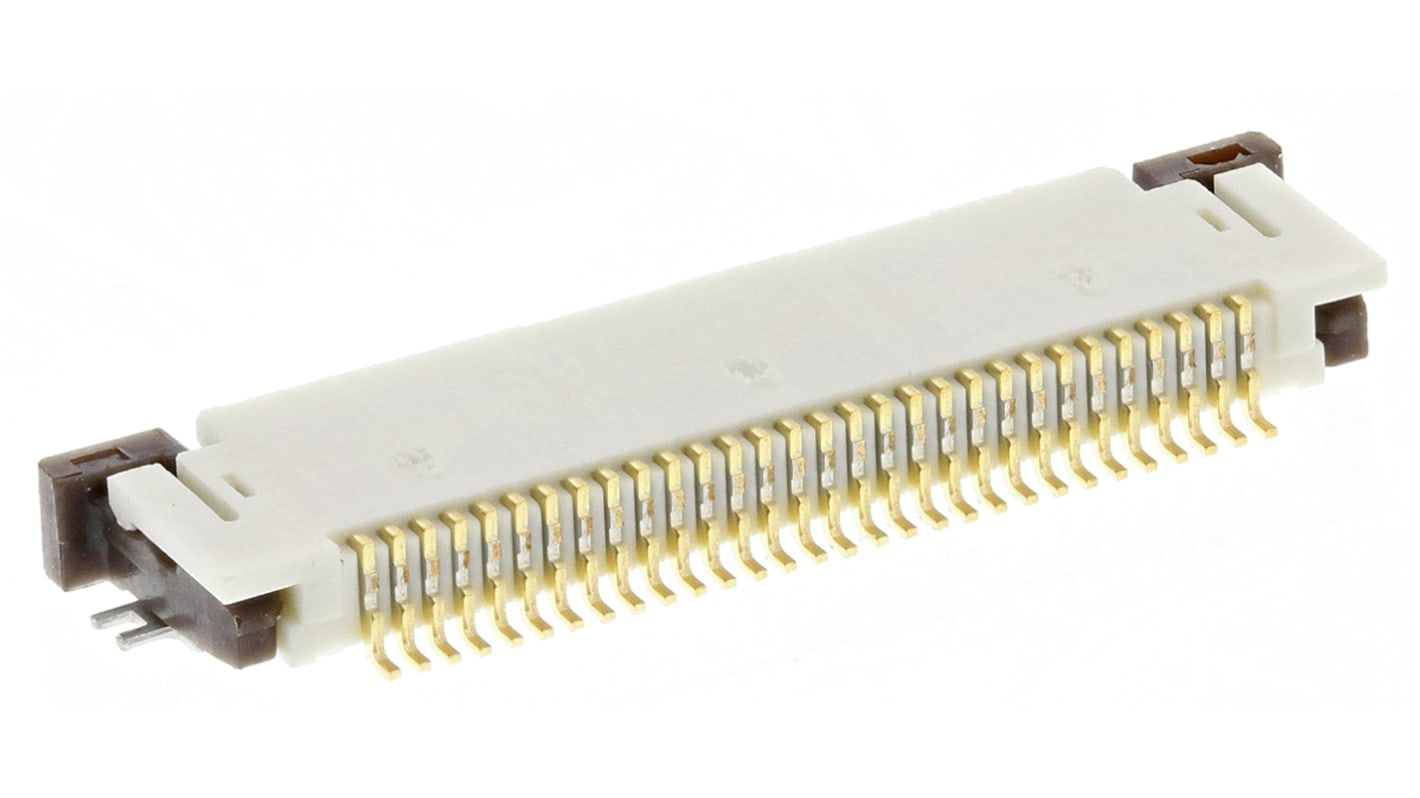 Molex FPC konnektor, Hun, Easy-On Serien, 30-Polet, 0.5mm deling, 1 Række, Retvinklet, , SMD, kontaktbelægning: Guld