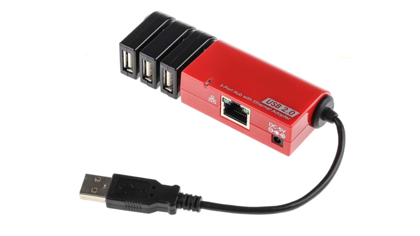 RS PRO 3 Port USB 2.0 USB A  Hub, USB Powered, 36 x 98 x 20mm