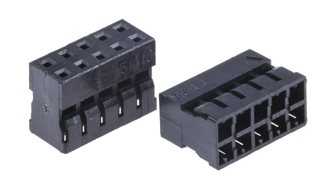 Carcasa de conector Molex 51110-1050, Serie Milli-Grid, paso: 2mm, 10 contactos, 2 filas, Recto, Hembra, Montaje de