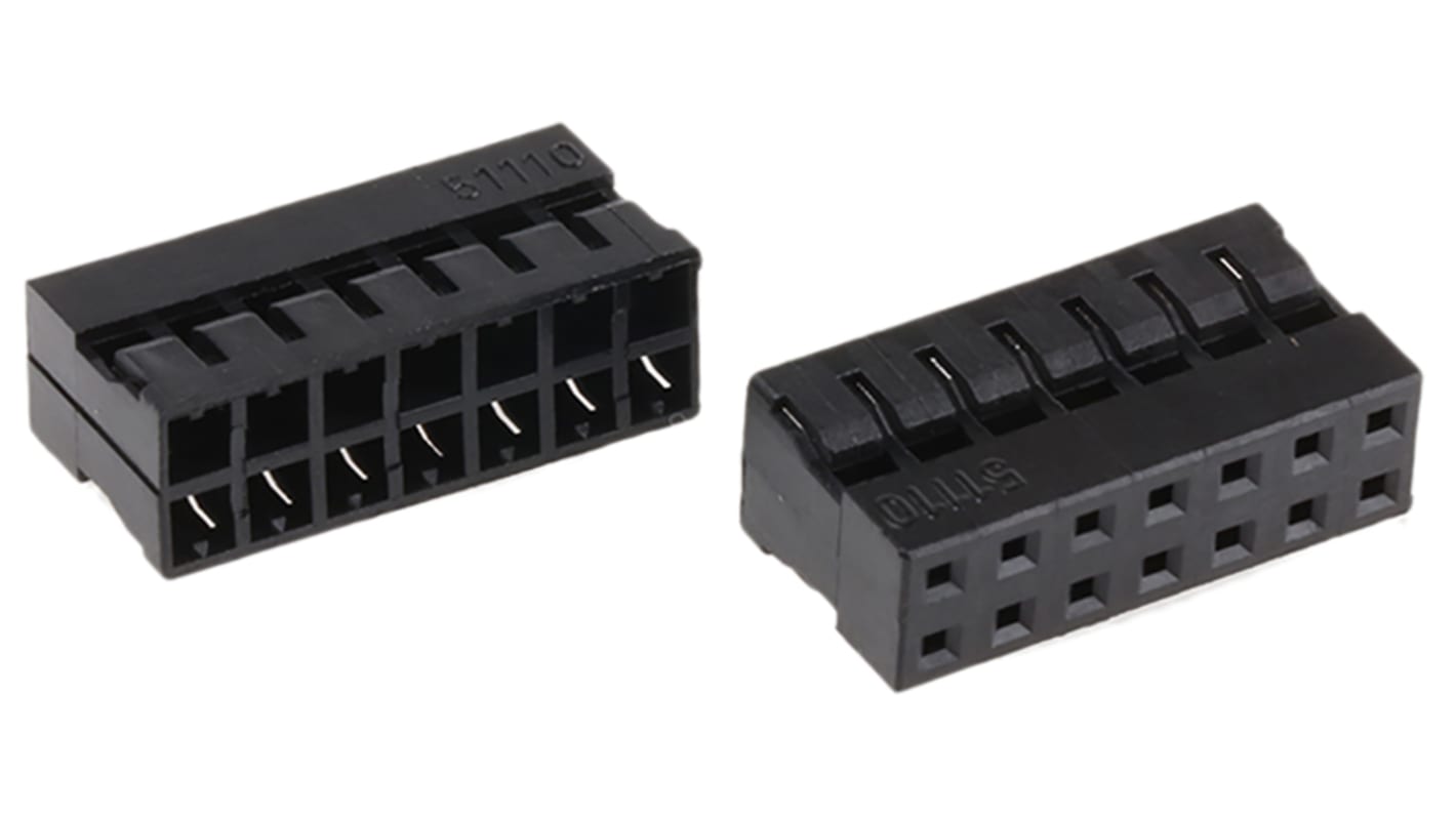 Carcasa de conector Molex 51110-1450, Serie Milli-Grid, paso: 2mm, 14 contactos, 2 filas, Recto, Hembra, Montaje de